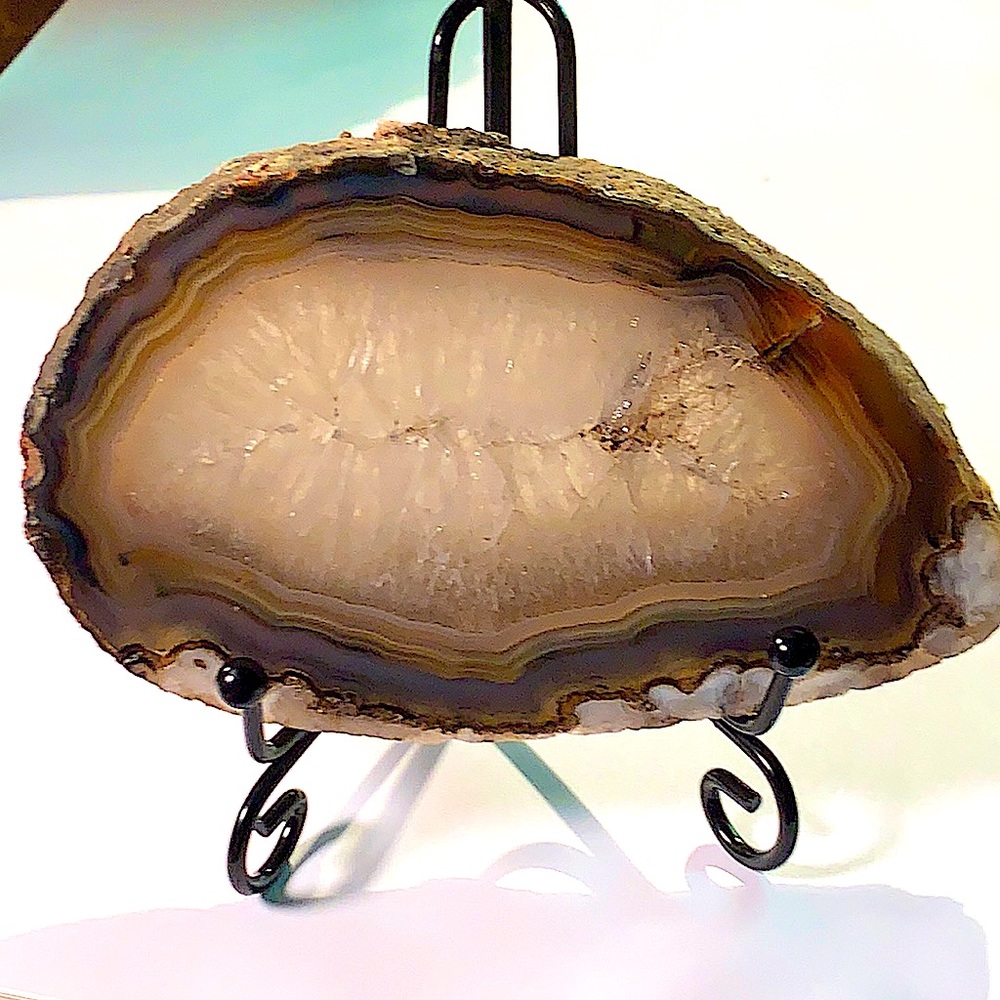 AGATE CRYSTAL SLAB DRUZY BANDED